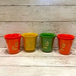 Set of 4 MCM Burrite Plastic Double Insulated Mugs